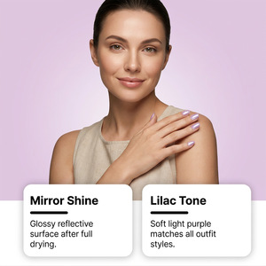 Esmalte de Uñas Internacional Más Vendido en Abril, Color Morado Claro, Acabado Espejo, Aplicación Suave, Fácil de Usar, Resistente a los Arañazos - Product Image 2