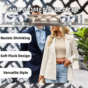 2026 <b>Women's</b> Fashionable Organic Cotton Knitted Solid Anti-Wrinkle Office Blazer <b>Jackets</b> Long Sleeve Casual Coat Button for - Product Image 2