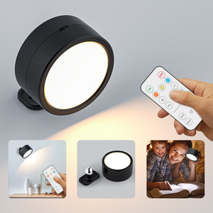 USB có thể sạc lại LED từ tường Đèn treo tường từ xa Dimmable 360 ° xoay 3 ánh sáng màu sắc từ xa không dây Wall Mount đèn - Product Image 2