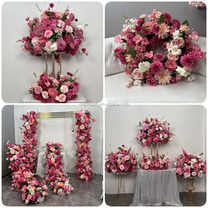 Boule de fleur rose <span class=keywords><strong>fushia</strong></span> rose vif unique lisse 70cm grande boule de fleur artificielle pour la décoration de mariage - Product Image 6