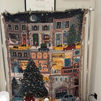 Joyeux Noël, couverture tissée originale suédoise Paterson et Fanta Cat, motif brodé, jeté de Noël, tapisserie