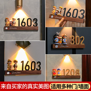 Nhà cảm giác cao cấp, đèn cảm ứng số lối vào, căn hộ khách sạn được chiếu sáng, nhãn dán cửa kỹ thuật số, số cửa sáng tạo - Product Image 3