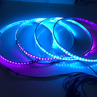 Kit Lampu LED Ring Roda 17 Inci dengan RGB untuk Kontrol, Tahan Air IP68, 12-24V DC, Penerangan LED Ganda