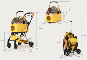Carrito Plegable para Mascotas Color Azul Pavo Real con 4 Ruedas, Malla Transpirable, Gran Capacidad, para Animales Pequeños, Uso en Todas las Estaciones - Product Image 4