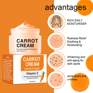 OEM ODM Carrot Extract Facial Cream Gentle Soothing Brightening Moisturizer Improve Dull <strong>Marks</strong> Calm Redness Daily Face Skin Care - Product Image 5