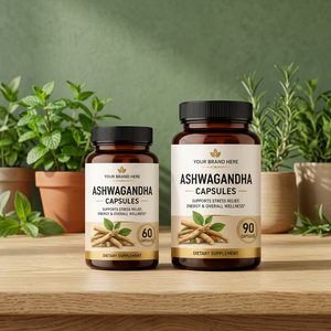 Cápsulas de Ashwagandha, Suplemento Herbal, Cápsulas Vegetarianas, Empaque a Granel para Venta Minorista de Productos de Bienestar - Product Image 2