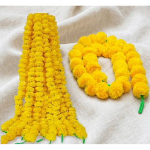 Premium Artificial Marigold Garlands for Diwali Decoration Orange <b>Silk</b> <b>Flower</b> Strings for Indian Weddings Home Pooja <b>Flower</b> - Product Image 2
