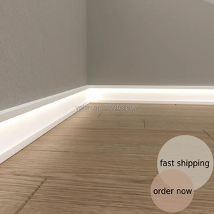 Bán buôn Dễ dàng cài đặt PS sàn bọt tường <span class=keywords><strong>TRIM</strong></span> gián tiếp chiếu sáng Ốp chân tường bảng, trang trí nội thất LED Duct Trắng ván chân tường đúc - Product Image 2