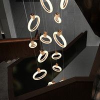 Lustre LED moderne pour escalier, suspension creuse composite, luminaire créatif pour villa et restaurant, décoration d'escalier