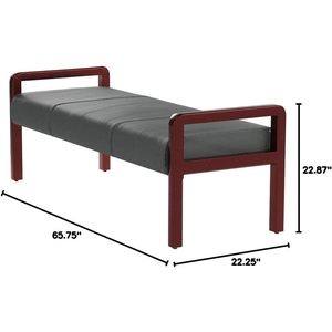 Banco de Recepción Alera Serie ALE WL, 65 3/4 X 22 1/4 X 22 7/8, Negro/Mogoní, para Centro Comercial, Escuela, Oficina, Banco - Product Image 1