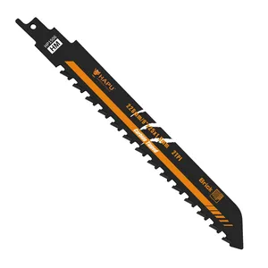Lame de <span class=keywords><strong>scie</strong></span> sauteuse HAPU 9 pouces 2TPI pour maçonnerie, lames à pointe carbure pour <span class=keywords><strong>couper</strong></span> le béton cellulaire, la <span class=keywords><strong>brique</strong></span> creuse, la <span class=keywords><strong>brique</strong></span> <span class=keywords><strong>rouge</strong></span>, le ciment - Product Image 1