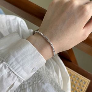 Dylam Exquisite Fine Jewelry 925 Sterling Silver Rhodium 18K Gold Plated Circle Bead <b>Beaded</b> <b>Bracelets</b> for Women - Product Image 4