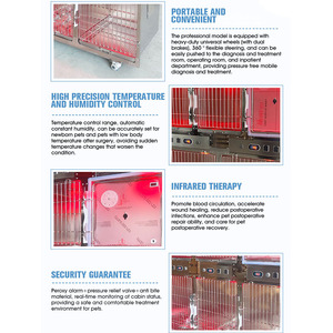 Yüksek Kaliteli Veteriner Sınıfı Paslanmaz Çelik Kedi ve Köpek Kafesleri, Kızılötesi Tedaviye Uygun, Su Geçirmez Tasarımlı, Yoğun Bakım Kullanımı İçin - Product Image 4