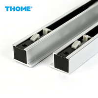 Aksesoris Pintu Geser Tak Terlihat Modern Desain Aluminium Alloy Ghost Silent Pulley Buffer Beban 80KG Kamar Tidur/Ruang Tamu