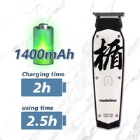 Tondeuse à barbe professionnelle Madeshow M11, électrique, à piles, rechargeable par USB, entièrement en métal, pour hommes.