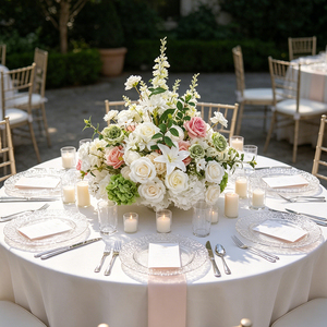 Composition florale artificielle très demandée, boule de fleurs blanches, centre de table en fleurs de soie pour décoration de mariage et d'événements - Product Image 3