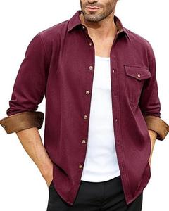Nuova Collezione Autunno/Inverno: Camicie Casual da Uomo per <span class=keywords><strong>Giovani</strong></span>, Disponibili in Stock, per Uso Quotidiano e <span class=keywords><strong>Vacanze</strong></span>, Tinta Unita - Product Image 6