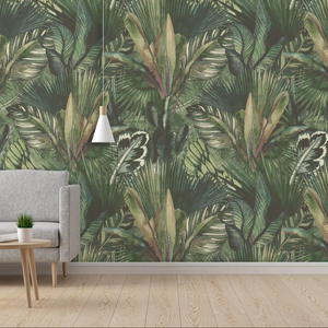 Buona vendita film texture arti murali alberi verdi decorazione murale 3d carta da parati decorazione per la casa confortevole sensazione di carta da parati - Product Image 1