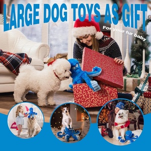 ぬいぐるみ犬の噛むおもちゃ青いタコ忙しいインタラクティブ犬のおもちゃ - Product Image 6