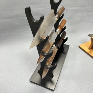 Giá để dao gỗ óc chó màu sắc thẩm mỹ, dùng cho dao nhà bếp, dao ngoài trời, giá để dao chuyên nghiệp, giá trưng bày dao di động - Product Image 4