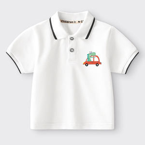 Polo pour garçons 2026 Nouveau T-shirt en coton pur à manches courtes pour enfants et adolescents avec logo personnalisé et motif dessin animé - Product Image 4