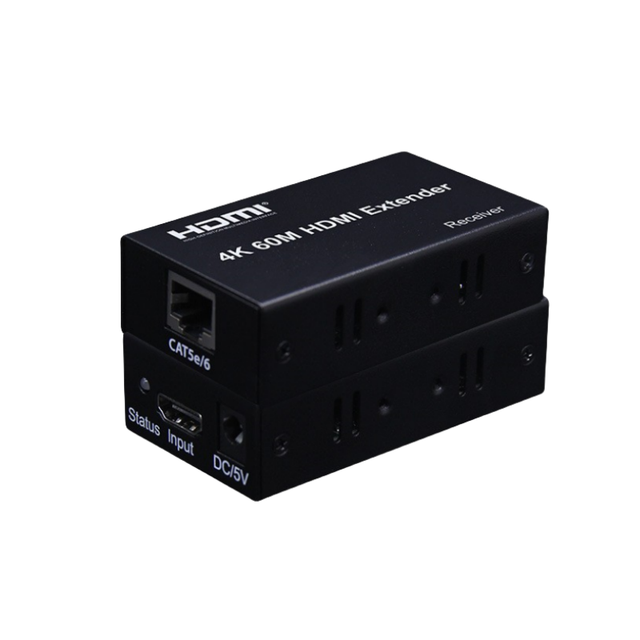 4K Extender Set with 60M Range Metal Adaptor Video Display Transmitter and Receiver 5V Input Audio & Video Accessories