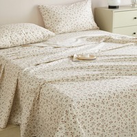 Drap-housse en percale 100% coton 40S, certifié Oeko-Tex, imprimé floral Cœur Frais, pour la décoration de chambre à coucher