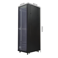 Armoire serveur au sol de 2 mètres de profondeur, 19 pouces, 2040*600*800mm, en acier SPCC, avec porte en verre trempé et revêtement en poudre.