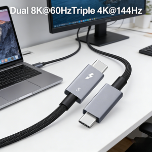 Câble <span class=keywords><strong>Thunderbolt</strong></span> 5 tressé premium 80 Gbit/s avec un débit jusqu'à 120 Gbit/s et une charge de 240 W compatible avec <span class=keywords><strong>Thunderbolt</strong></span> 4/<span class=keywords><strong>3</strong></span> - Product Image 4