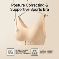 Soutien-gorge correcteur de posture pour femme, fermeture avant, push-up, anti-affaissement, soutien dorsal, sans couture, invisible, liftant, respirant, lingerie