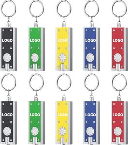Custom Logo LED Keychain Flashlight 12 Lumen Portable <b>Bright</b> Battery Powered ABS/Metal Multicolor Key Ring <b>Torch</b> Outdoor Camping - Product Image 1