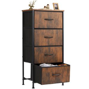 SENYU 2026 Armoire de chambre personnalisée à 4 niveaux, commode de chambre, armoire en métal massif et bois, armoire de salon à 4 tiroirs - Product Image 1