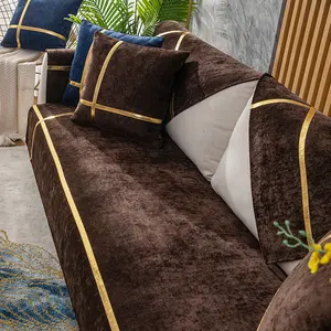 लोकप्रिय यूनिवर्सल गैर पर्ची लोचदार खिंचाव ढकना सेनील सोफा कवर 3 सीटें wholesales
