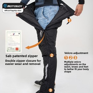 Motoboy, pantalones de motorista para montar, a prueba de viento, impermeables, cálidos, de talla grande, Unisex, desmontaje/liberación rápida, Invierno - Product Image 2