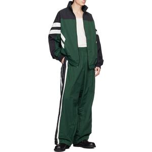 Ensemble de survêtement en nylon personnalisé pour homme, veste zippée et pantalon, décontracté, léger, patchwork, coupe-vent en nylon pour homme, streetwear, survêtement - Product Image 1