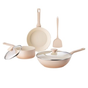 Juego de Utensilios de Cocina Antiadherentes de Cerámica Deslon, Sartén de Aleación de Aluminio, Cacerola, Olla para Leche, Apto para Horno, Juego de Cocina de 4 Piezas - Product Image 4