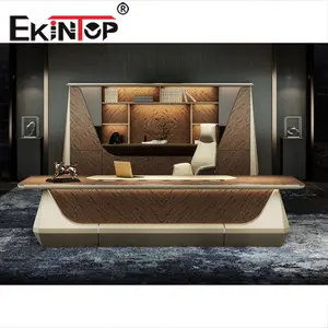 Ekintop Hot Sell New Design Office Table Executive Manager Office Furniture Set Modern L Shaped Wooden Office Desk
