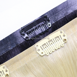 Extensions de cheveux naturels à clipser 100 % invisibles Remy 14-26 pouces Cheveux humains bruts Couleur personnalisable Double trame machine - Product Image 3