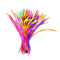 100 pièces de tiges chenille éducatives DIY en polyester et fil galvanisé, écologiques et saines pour les cheveux des enfants