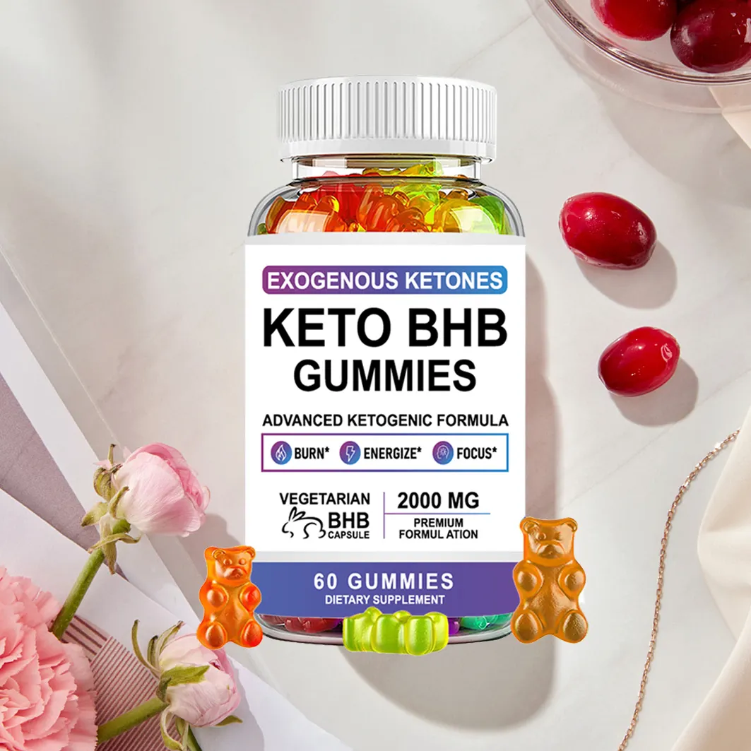 Etiqueta privada 60 dulces Keto Bhb Gummies Suplemento sanitario Keto Productos para perder peso Adelgazamiento Keto Bhb Gummies