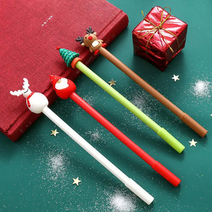 Stylo gel Kawaii de Noël, arbre de Noël mignon, renne, Père Noël, bonhomme de neige, cadeau, 0,5 mm, encre noire neutre, <span class=keywords><strong>papeterie</strong></span> scolaire et de bureau - Product Image 5