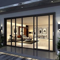 YDNCN As2047 Portes et fenêtres modernes australiennes pour chambre à coucher, double vitrage, verre trempé, portes coulissantes, portes moustiquaires, portes extérieures commerciales pour patio