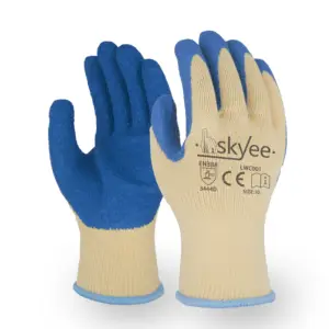 SKYEE rushed hppe crinkle latex coated anti smash cut resistant water proof construction gloves for the production
