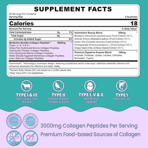 ODM/OEM Private Label <b>Collagen</b> Gummies | Strawberry Flavor Beauty Supplement | Hydrolyzed <b>Collagen</b> Peptides for Women & Men - Product Image 3