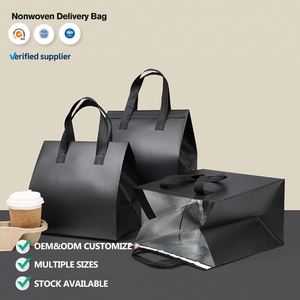 Bolsa Térmica Aislante Desechable Personalizada con Logotipo, Bolsa de Tela No Tejida para Alimentos, para Llevar Comida, Té de Burbujas, Café, Pasteles - Product Image 1