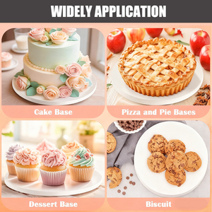 Alas Kue Bulat Tebal 1/2 Inci, Profesional, Kokoh, Tepi Rata Halus, Putih, Kardus Bergelombang, Alas Kue - Product Image 6