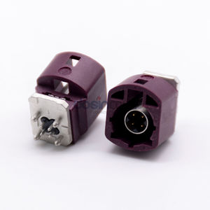 Разъем Fakra HSD, код H, фиолетовый, 4-контактный, штекер, для монтажа на печатную плату, высокоскоростной передачи данных - Product Image 5