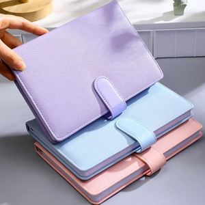 Carnet multicolore A5 en cuir PU, style macaron, avec fermeture magnétique, reliure cousue, idéal pour affaires, école, cadeau personnel - Product Image 2