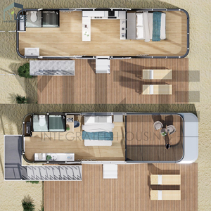 Rumah pabrikan desain kustom Modern dua tingkat rumah kapsul Prefab Villa untuk berkemah luar ruangan - Product Image 2