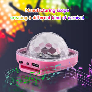 Bracelet <span class=keywords><strong>LED</strong></span> rechargeable par USB, lumière de boule disco avec ventouse, contrôle sonore, mini lumière de scène pour fête, voiture, karaoké, décoration pour enfants - Product Image 4